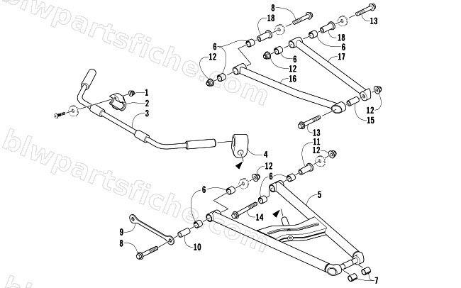 A-ARM AND SWAY BAR ASSEMBLY diagram