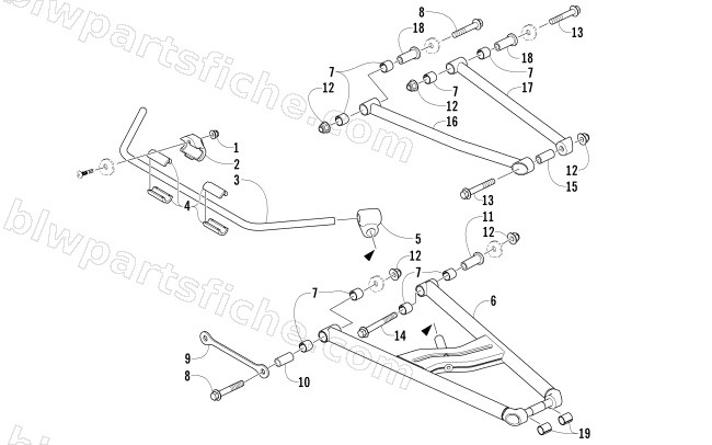 A-ARM AND SWAY BAR ASSEMBLY diagram