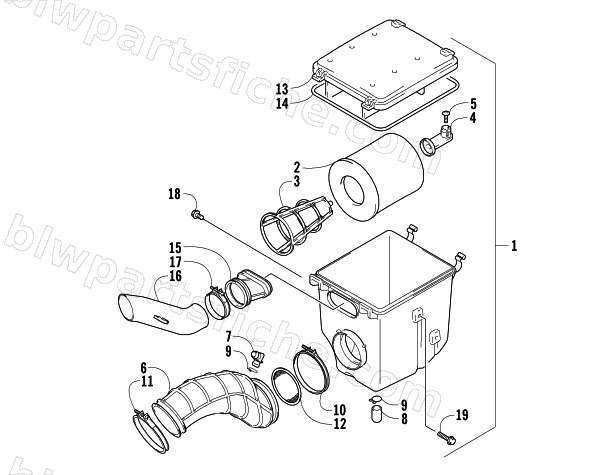 AIR CLEANER ASSEMBLY TONY STEWART LIMITED EDITION diagram