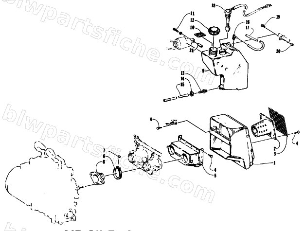 AIR SILENCER AND OIL TANK diagram
