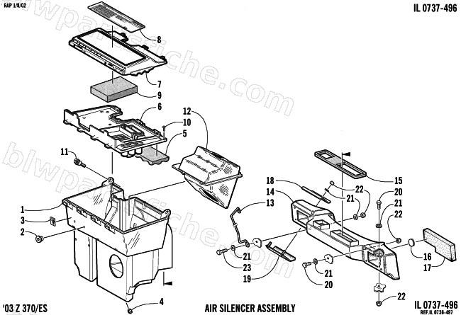 AIR SILENCER ASSEMBLY diagram