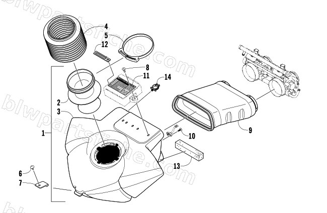AIR SILENCER ASSEMBLY diagram