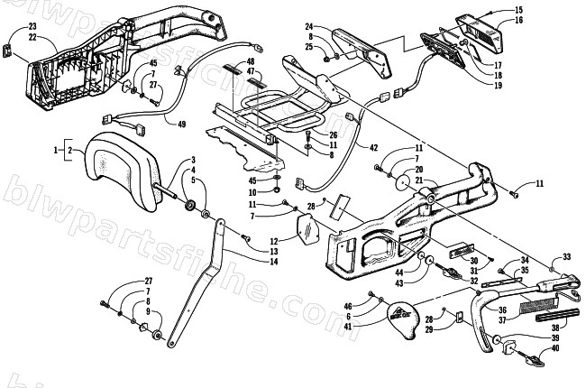 BACKREST AND TAILLIGHT ASSEMBLY diagram