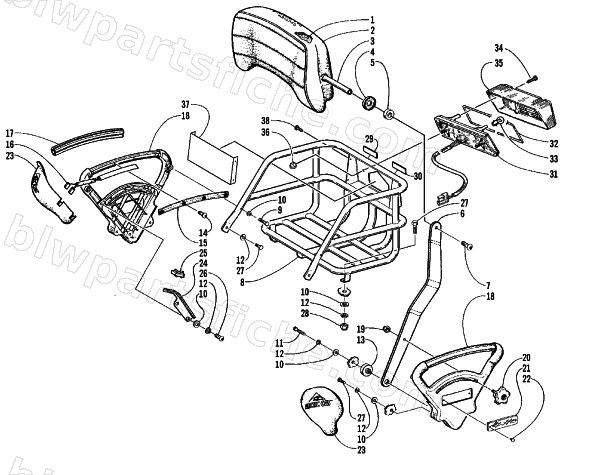 BACKREST AND TAILLIGHT ASSEMBLY diagram