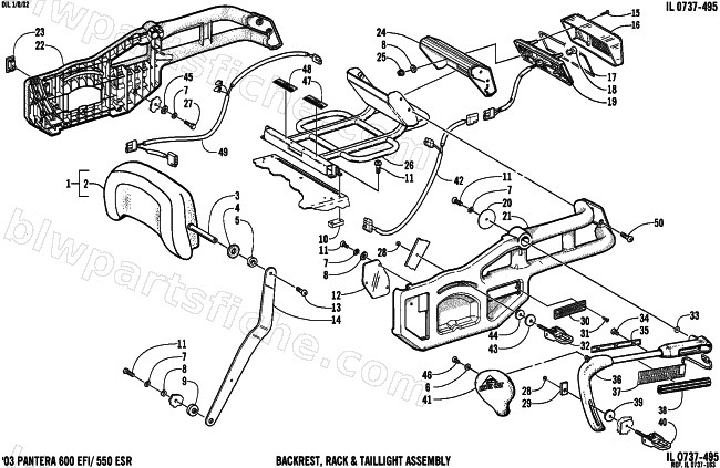 BACKREST AND TAILLIGHT ASSEMBLY diagram