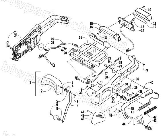 BACKREST AND TAILLIGHT ASSEMBLY diagram