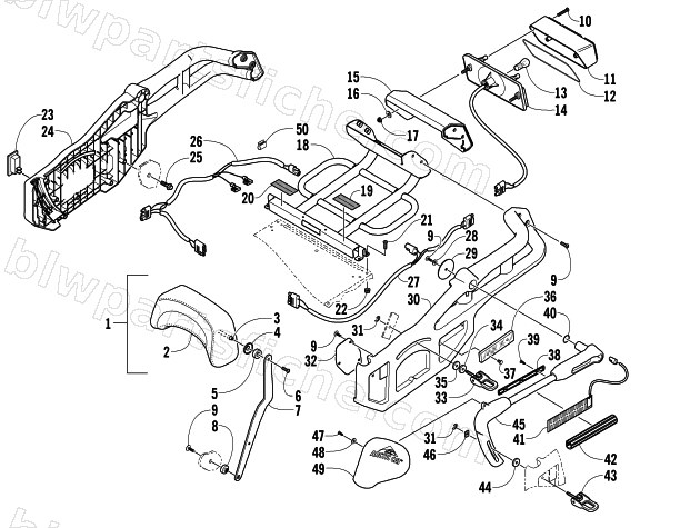 BACKREST AND TAILLIGHT ASSEMBLY diagram
