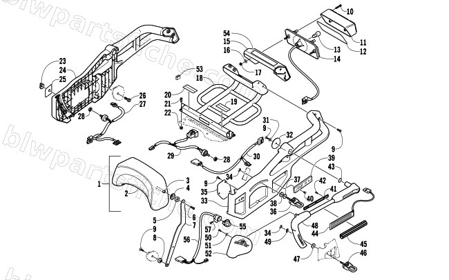 BACKREST, RACK, AND TAILLIGHT ASSEMBLY diagram