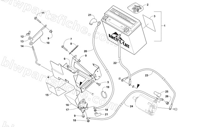 BATTERY AND TRAY ASSEMBLY diagram