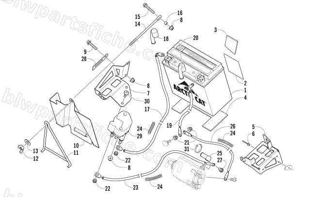 BATTERY AND TRAY ASSEMBLY diagram