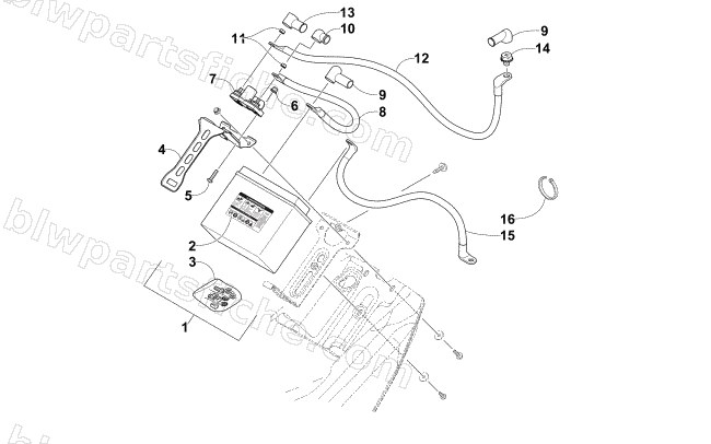 BATTERY AND TRAY ASSEMBLY diagram