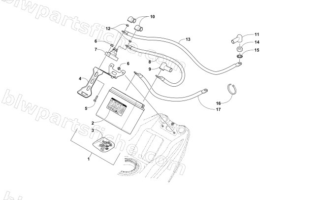 BATTERY AND TRAY ASSEMBLY diagram