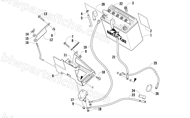 BATTERY AND TRAY ASSEMBLY diagram