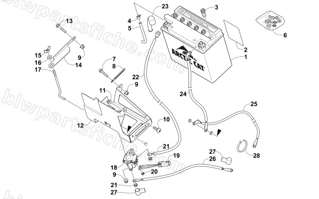 BATTERY AND TRAY ASSEMBLY diagram