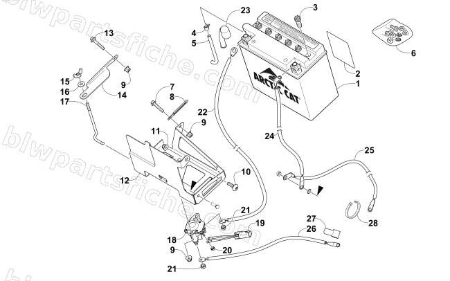 BATTERY AND TRAY ASSEMBLY diagram