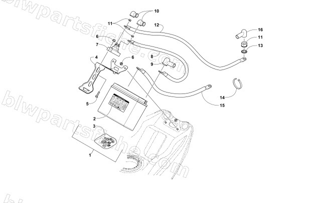 BATTERY AND TRAY ASSEMBLY diagram