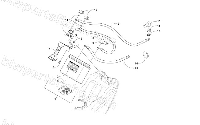 BATTERY AND TRAY ASSEMBLY diagram