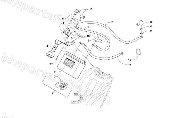 BATTERY AND TRAY ASSEMBLY diagram