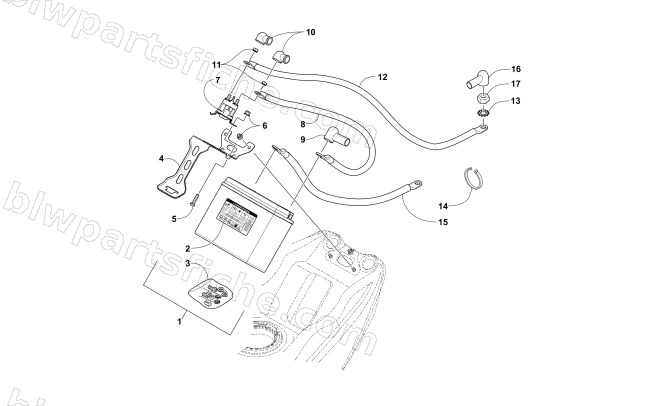 BATTERY AND TRAY ASSEMBLY diagram