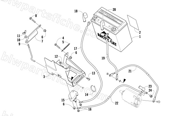 BATTERY AND TRAY ASSEMBLY diagram