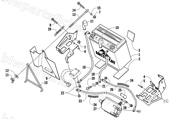BATTERY AND TRAY ASSEMBLY diagram