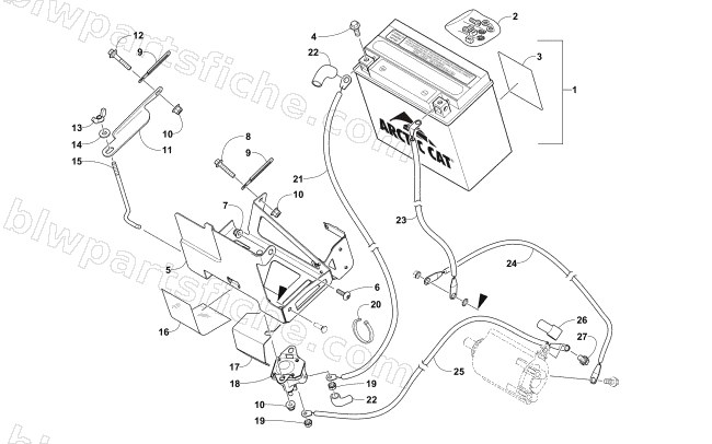 BATTERY AND TRAY ASSEMBLY diagram
