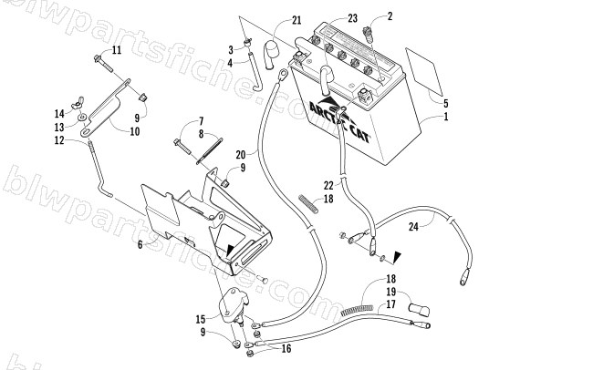 BATTERY AND TRAY ASSEMBLY diagram