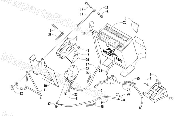 BATTERY AND TRAY ASSEMBLY diagram