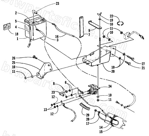BATTERY, SOLENOID, AND CABLES diagram