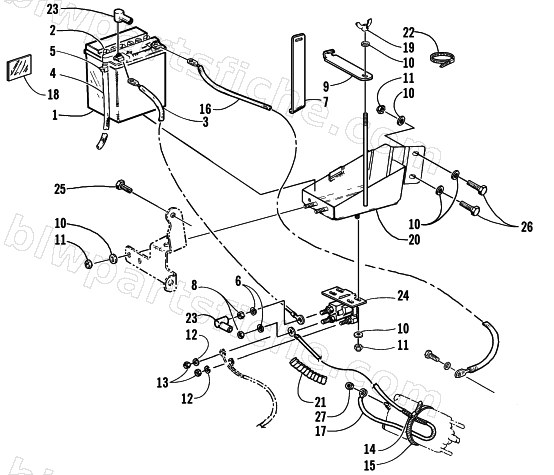 BATTERY, SOLENOID, AND CABLES diagram
