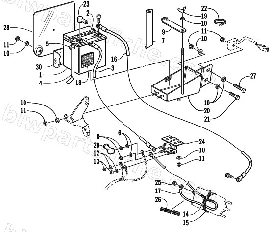 BATTERY, SOLENOID, AND CABLES diagram