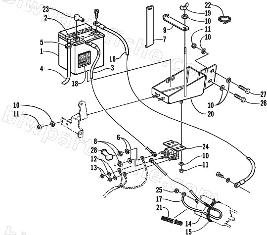 BATTERY, SOLENOID, AND CABLES diagram