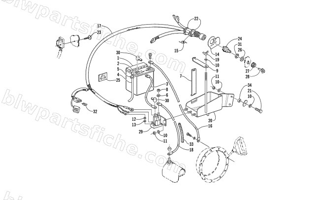 BATTERY, SOLENOID, AND CABLES diagram