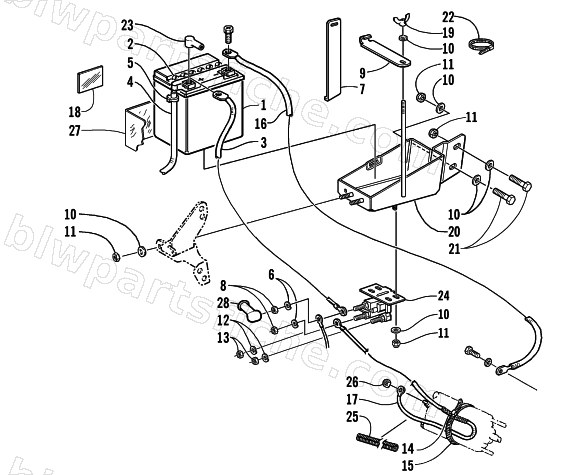 BATTERY, SOLENOID, AND CABLES diagram