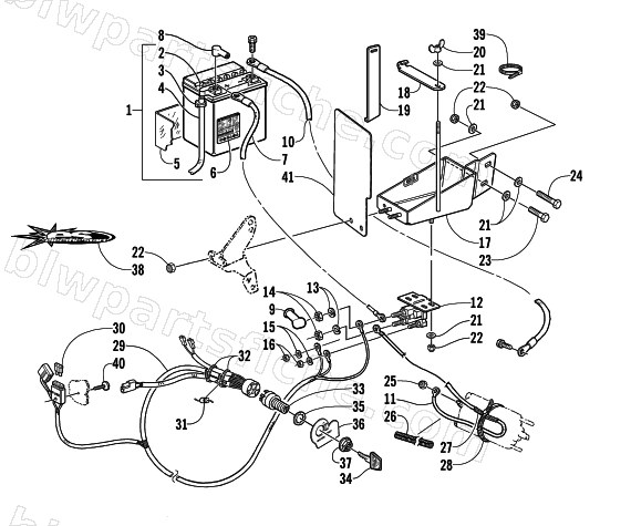 BATTERY, SOLENOID, AND CABLES diagram