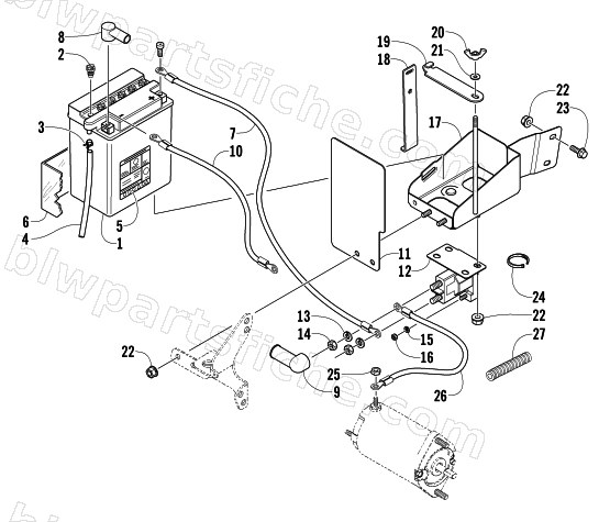BATTERY, SOLENOID, AND CABLES diagram