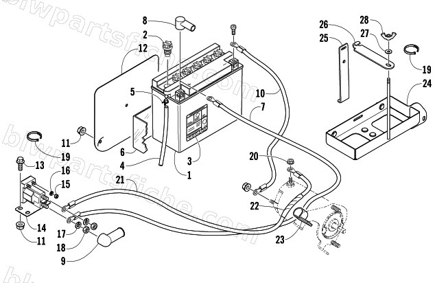 BATTERY, SOLENOID, AND CABLES diagram