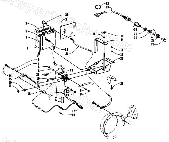 BATTERY, SOLENOID, AND CABLES diagram