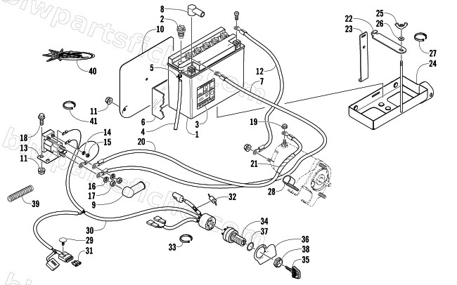 BATTERY, SOLENOID, AND CABLES diagram