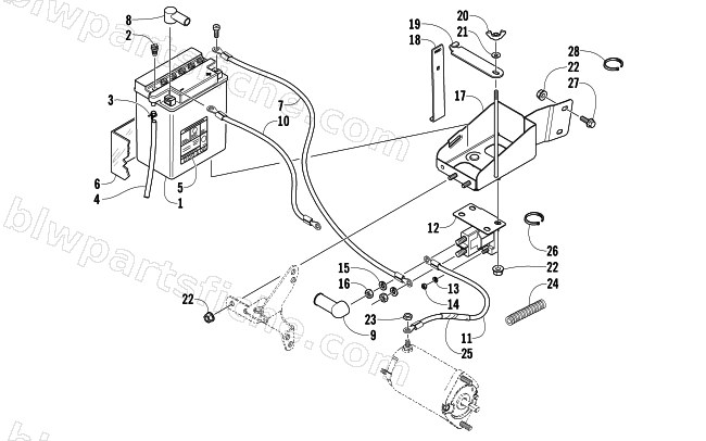 BATTERY, SOLENOID, AND CABLES diagram