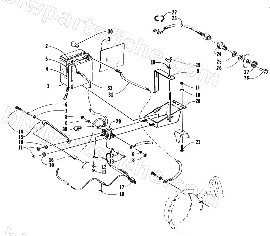 BATTERY, SOLENOID, AND CABLES diagram