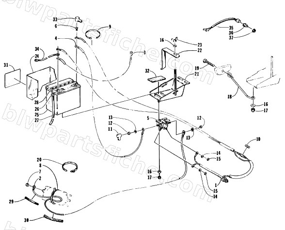 BATTERY, SOLENOID, AND CABLES diagram