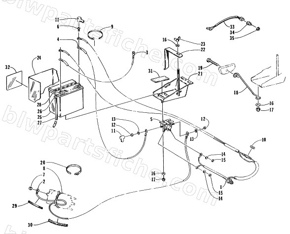 BATTERY, SOLENOID, AND CABLES diagram