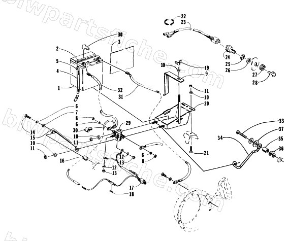 BATTERY, SOLENOID, AND CABLES diagram