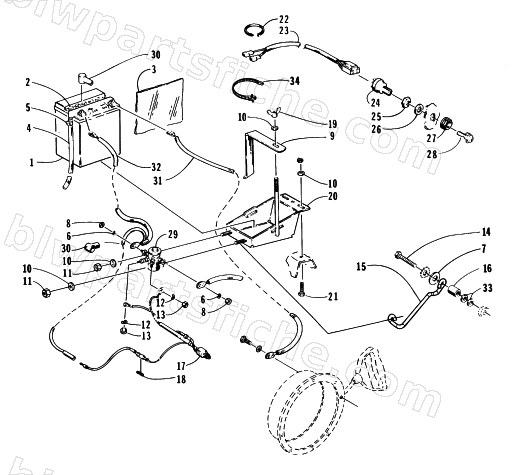 BATTERY, SOLENOID, AND CABLES diagram