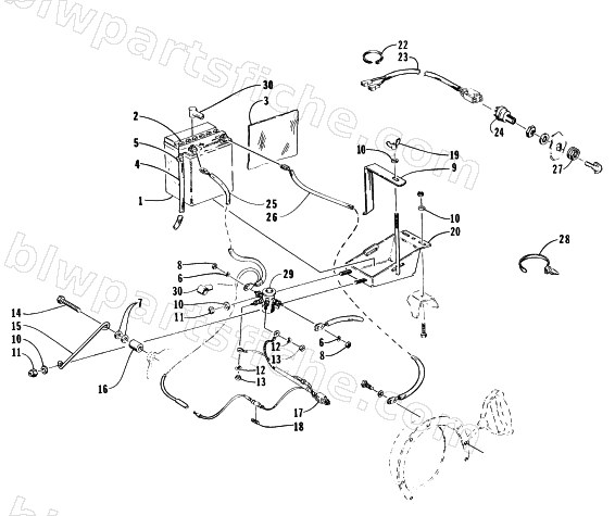 BATTERY, SOLENOID, AND CABLES diagram