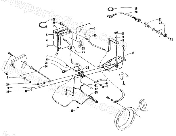 BATTERY, SOLENOID, AND CABLES diagram