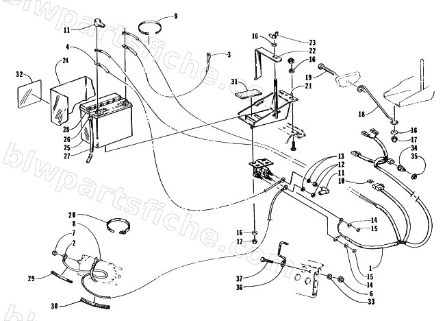 BATTERY, SOLENOID, AND CABLES diagram