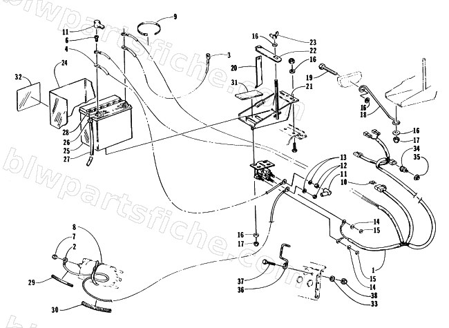 BATTERY, SOLENOID, AND CABLES diagram