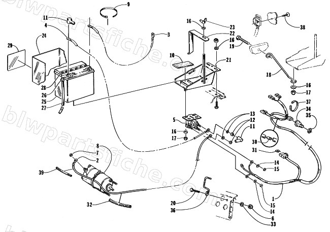 BATTERY, SOLENOID, AND CABLES diagram